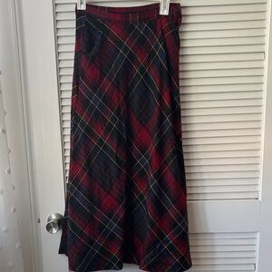 Ralph Lauren Red and Blue Plaid A-Line Skirt